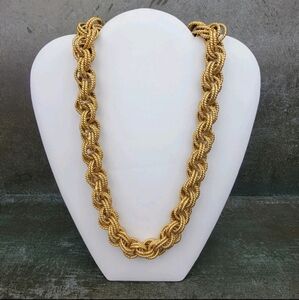 Vintage Anne Klein Heavy 24" Double Rolo Chain Necklace 108g Signed